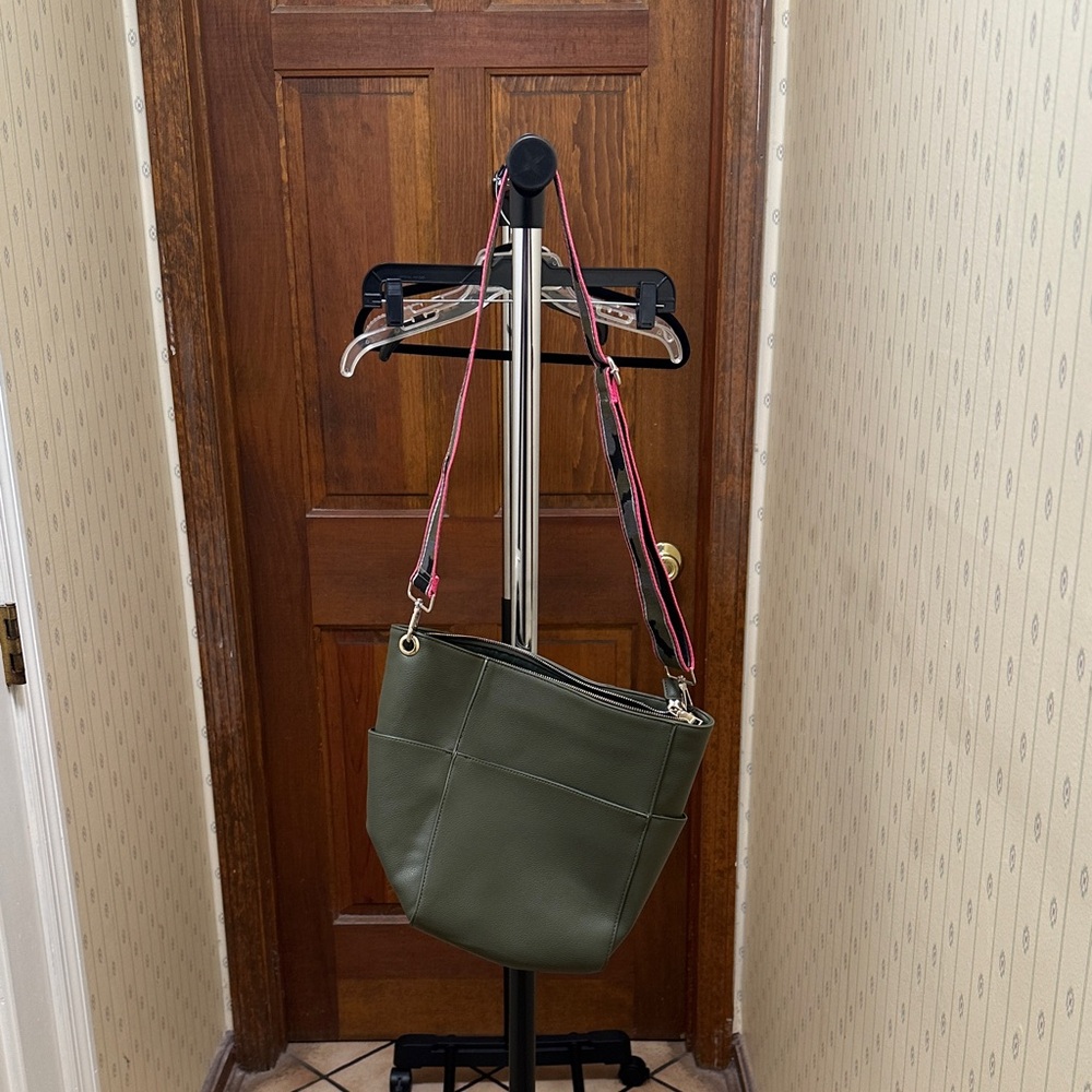 Olive Green Shoulder Bag Ahdorned